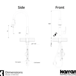 Karran Kadoma 1.8 GPM Single Lever Handle Touchless ADA Kitchen Faucet, Pull-Down Kitchen, Matte Black, KKF340MB