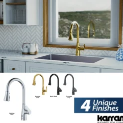 Karran Kadoma 1.8 GPM Single Lever Handle Lead-free Brass ADA Kitchen Faucet, Pull-Down Kitchen, Brushed Gold, KKF340BG