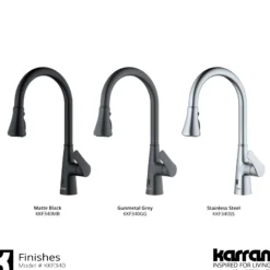 Karran Kadoma 1.8 GPM Single Lever Handle Touchless ADA Kitchen Faucet, Pull-Down Kitchen, Stainless Steel, KKF340SS