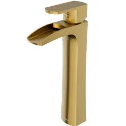 Karran Kassel 1.2 GPM Single Lever Handle Lead-free Brass ADA Bathroom Faucet, Vessel, Brushed Gold, KBF442BG