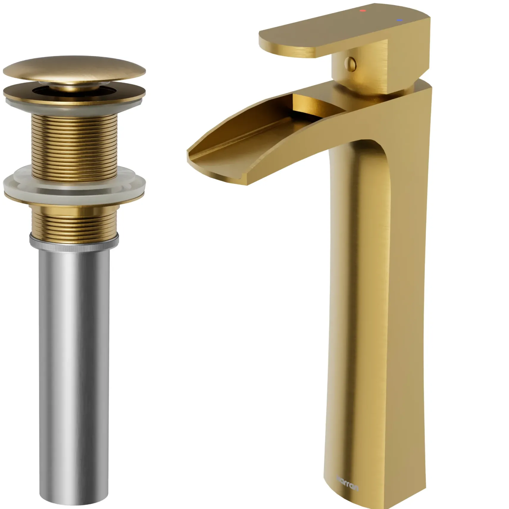 Karran Kassel 1.2 GPM Single Lever Handle Lead-free Brass ADA Bathroom Faucet, Vessel, Brushed Gold, KBF442BG