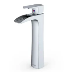 Karran Kassel 1.2 GPM Single Lever Handle Lead-free Brass ADA Bathroom Faucet, Vessel, Stainless Steel, KBF442SS