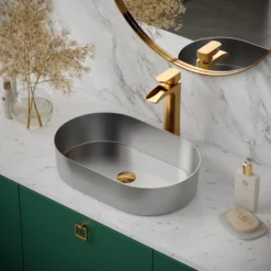 Karran Kassel 1.2 GPM Single Lever Handle Lead-free Brass ADA Bathroom Faucet, Vessel, Gold, KBF442G