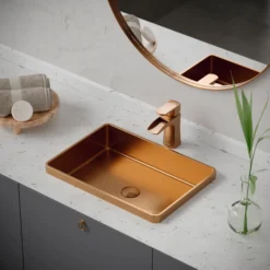 Karran Kassel 1.2 GPM Single Lever Handle Lead-free Brass ADA Bathroom Faucet, Basin, Brushed Copper, KBF440BC