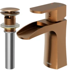 Karran Kassel 1.2 GPM Single Lever Handle Lead-free Brass ADA Bathroom Faucet, Basin, Brushed Copper, KBF440BC