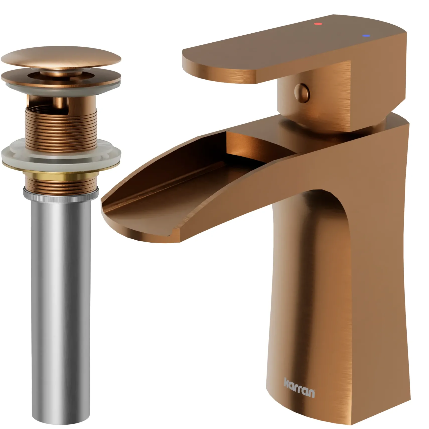 Karran Kassel 1.2 GPM Single Lever Handle Lead-free Brass ADA Bathroom Faucet, Basin, Brushed Copper, KBF440BC
