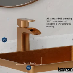 Karran Kassel 1.2 GPM Single Lever Handle Lead-free Brass ADA Bathroom Faucet, Basin, Brushed Copper, KBF440BC
