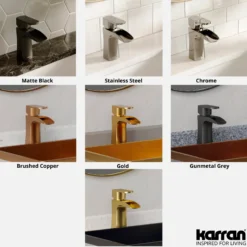Karran Kassel 1.2 GPM Single Lever Handle Lead-free Brass ADA Bathroom Faucet, Basin, Brushed Copper, KBF440BC