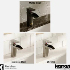 Karran Kassel 1.2 GPM Single Lever Handle Lead-free Brass ADA Bathroom Faucet, Basin, Stainless Steel, KBF440SS