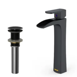 Karran Kassel 1.2 GPM Single Lever Handle Lead-free Brass ADA Bathroom Faucet, Vessel, Matte Black, KBF442MB