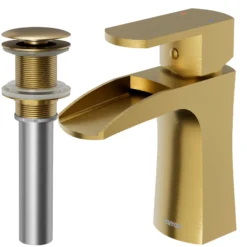 Karran Kassel 1.2 GPM Single Lever Handle Lead-free Brass ADA Bathroom Faucet, Basin, Brushed Gold, KBF440BG