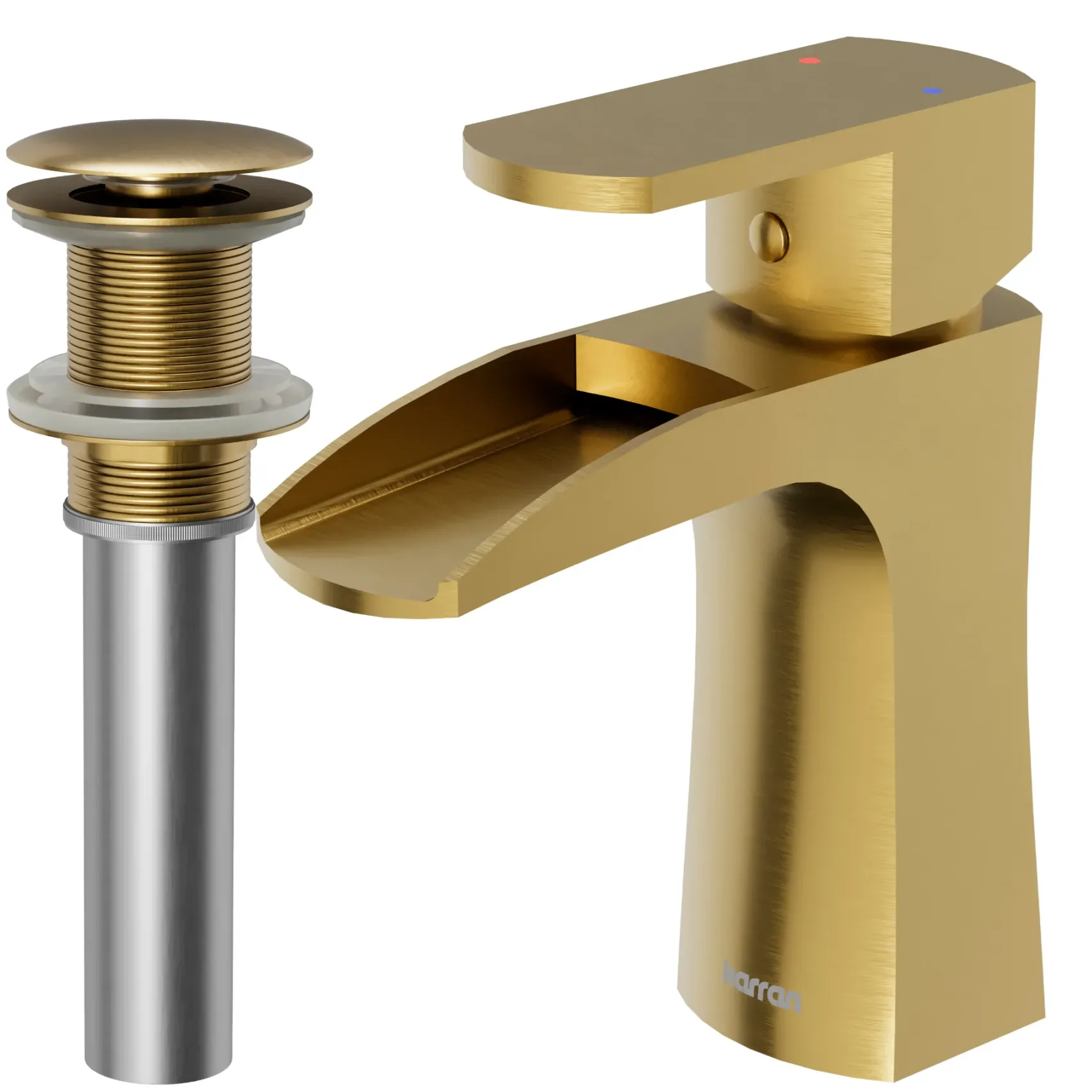 Karran Kassel 1.2 GPM Single Lever Handle Lead-free Brass ADA Bathroom Faucet, Basin, Brushed Gold, KBF440BG