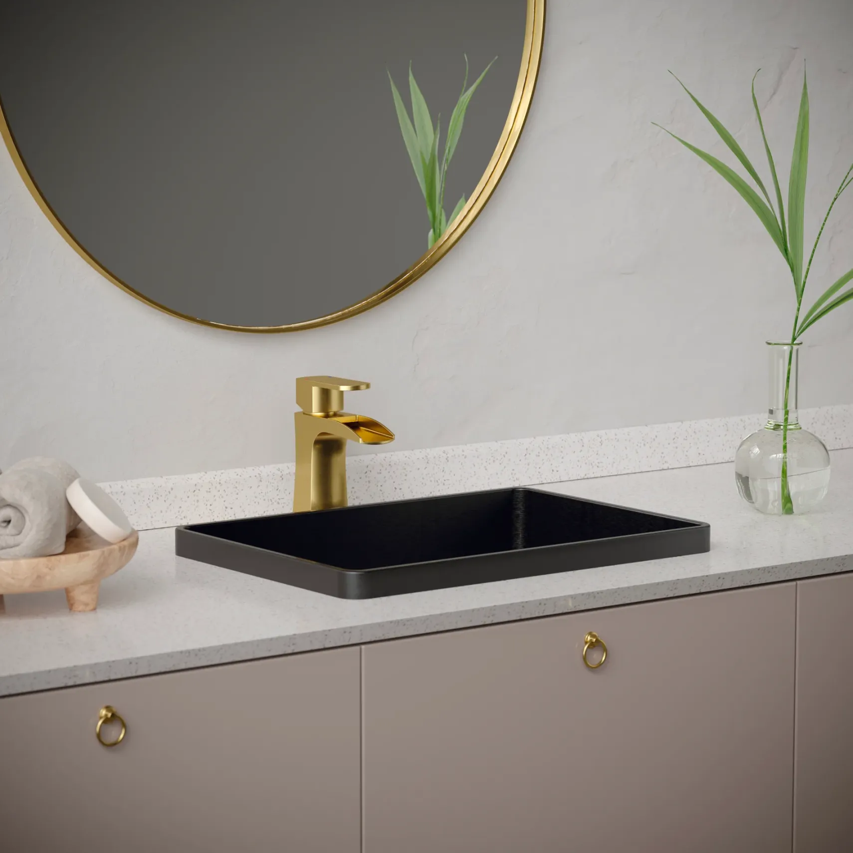 Karran Kassel 1.2 GPM Single Lever Handle Lead-free Brass ADA Bathroom Faucet, Basin, Brushed Gold, KBF440BG