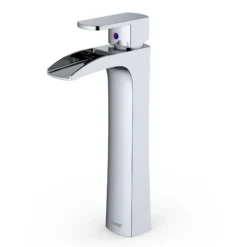 Karran Kassel 1.2 GPM Single Lever Handle Lead-free Brass ADA Bathroom Faucet, Vessel, Chrome, KBF442C