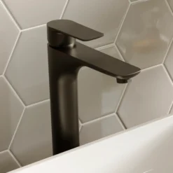 Karran Kayes 1.2 GPM Single Lever Handle Lead-free Brass ADA Bathroom Faucet, Vessel, Matte Black, KBF422MB