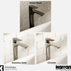 Karran Kayes 1.2 GPM Single Lever Handle Lead-free Brass ADA Bathroom Faucet, Vessel, Matte Black, KBF422MB