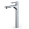 Karran Kayes 1.2 GPM Single Lever Handle Lead-free Brass ADA Bathroom Faucet, Vessel, Stainless Steel, KBF422SS