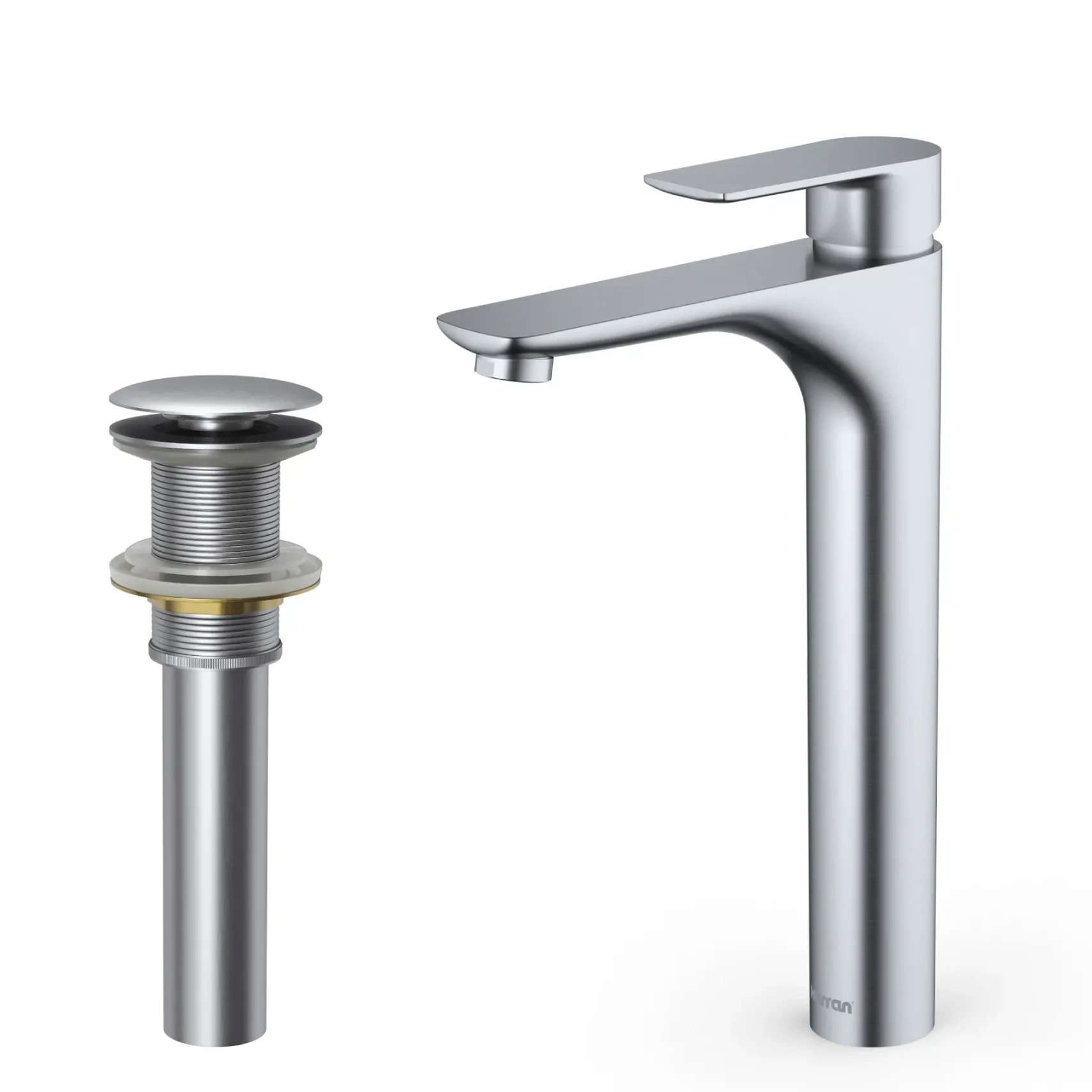 Karran Kayes 1.2 GPM Single Lever Handle Lead-free Brass ADA Bathroom Faucet, Vessel, Stainless Steel, KBF422SS