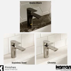 Karran Kayes 1.2 GPM Single Lever Handle Lead-free Brass ADA Bathroom Faucet, Basin, Chrome, KBF420C