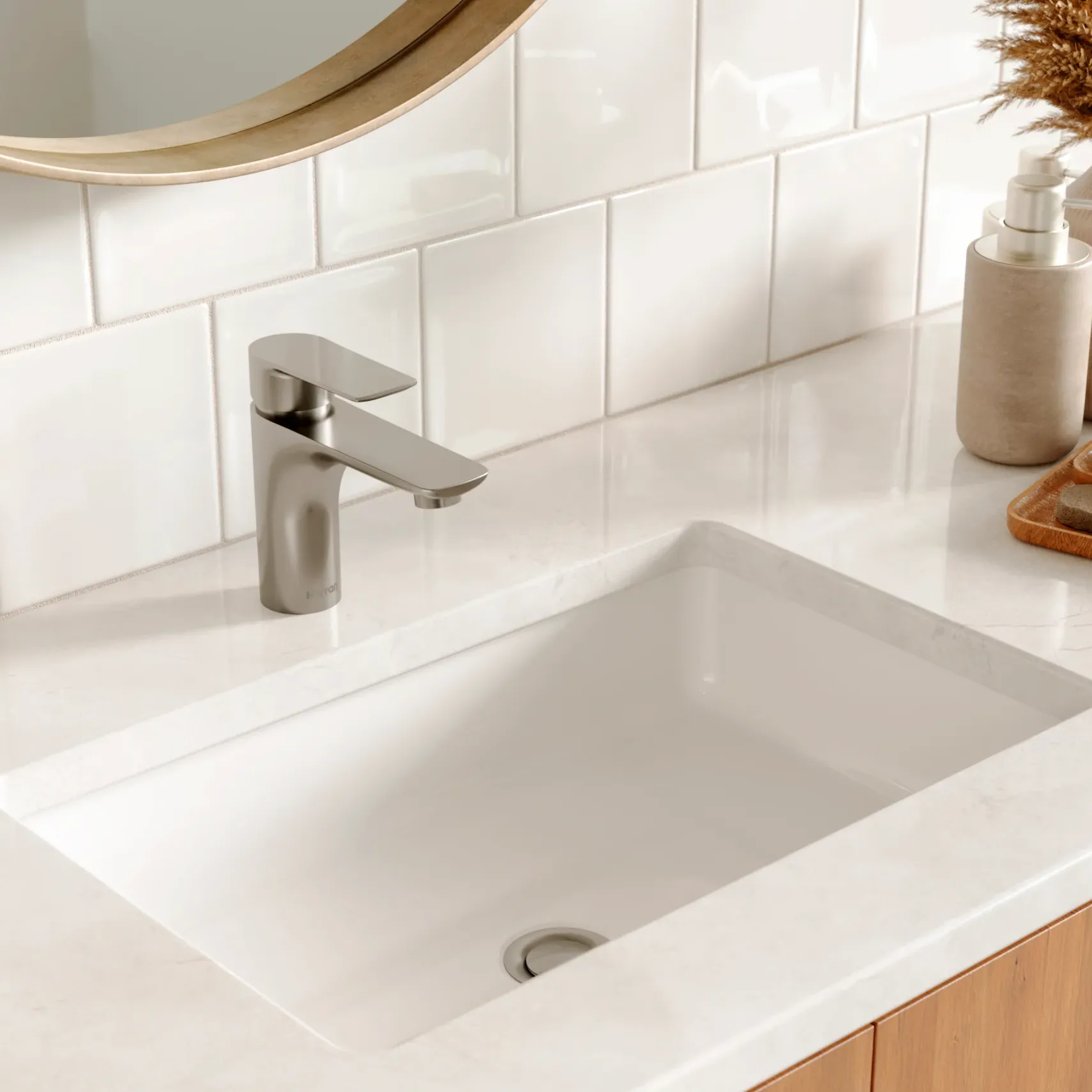 Karran Kayes 1.2 GPM Single Lever Handle Lead-free Brass ADA Bathroom Faucet, Basin, Stainless Steel, KBF420SS