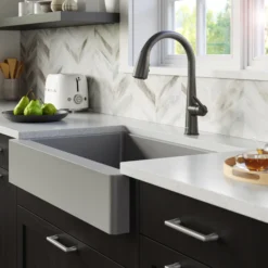 Karran Kentland 1.8 GPM Single Lever Handle Lead-free Brass ADA Kitchen Faucet, Pull-Down Kitchen, Gunmetal Grey, KKF320GG