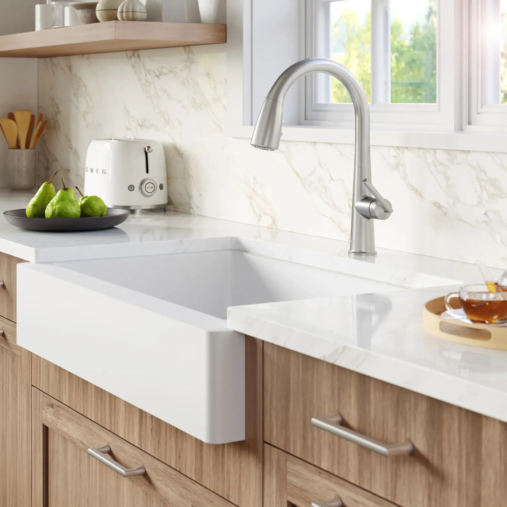 Karran Kentland 1.8 GPM Single Lever Handle Lead-free Brass ADA Kitchen Faucet, Pull-Down Kitchen, Stainless Steel, KKF320SS