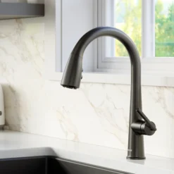 Karran Kentland 1.8 GPM Single Lever Handle Lead-free Brass ADA Kitchen Faucet, Pull-Down Kitchen, Matte Black, KKF320MB