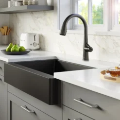 Karran Kentland 1.8 GPM Single Lever Handle Lead-free Brass ADA Kitchen Faucet, Pull-Down Kitchen, Matte Black, KKF320MB