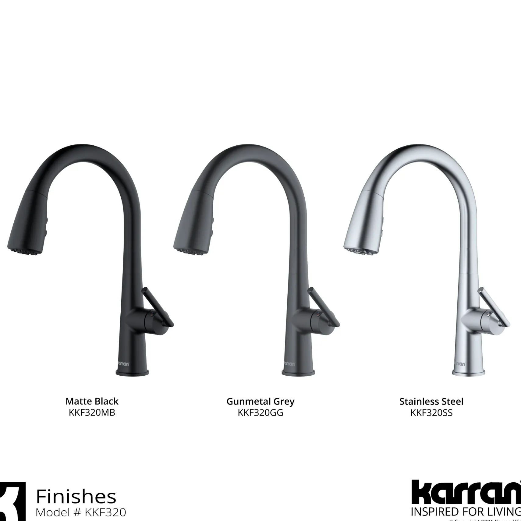 Karran Kentland 1.8 GPM Single Lever Handle Lead-free Brass ADA Kitchen Faucet, Pull-Down Kitchen, Matte Black, KKF320MB
