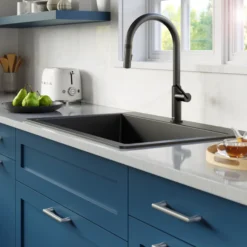 Karran Lagrange 1.8 GPM Single Lever Handle Lead-free Brass ADA Kitchen Faucet, Pull-Down Kitchen, Matte Black, KKF350MB