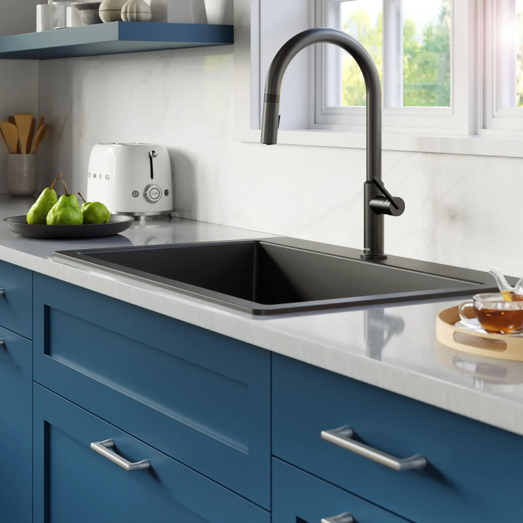 Karran Lagrange 1.8 GPM Single Lever Handle Lead-free Brass ADA Kitchen Faucet, Pull-Down Kitchen, Matte Black, KKF350MB