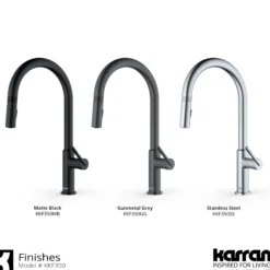 Karran Lagrange 1.8 GPM Single Lever Handle Lead-free Brass ADA Kitchen Faucet, Pull-Down Kitchen, Matte Black, KKF350MB