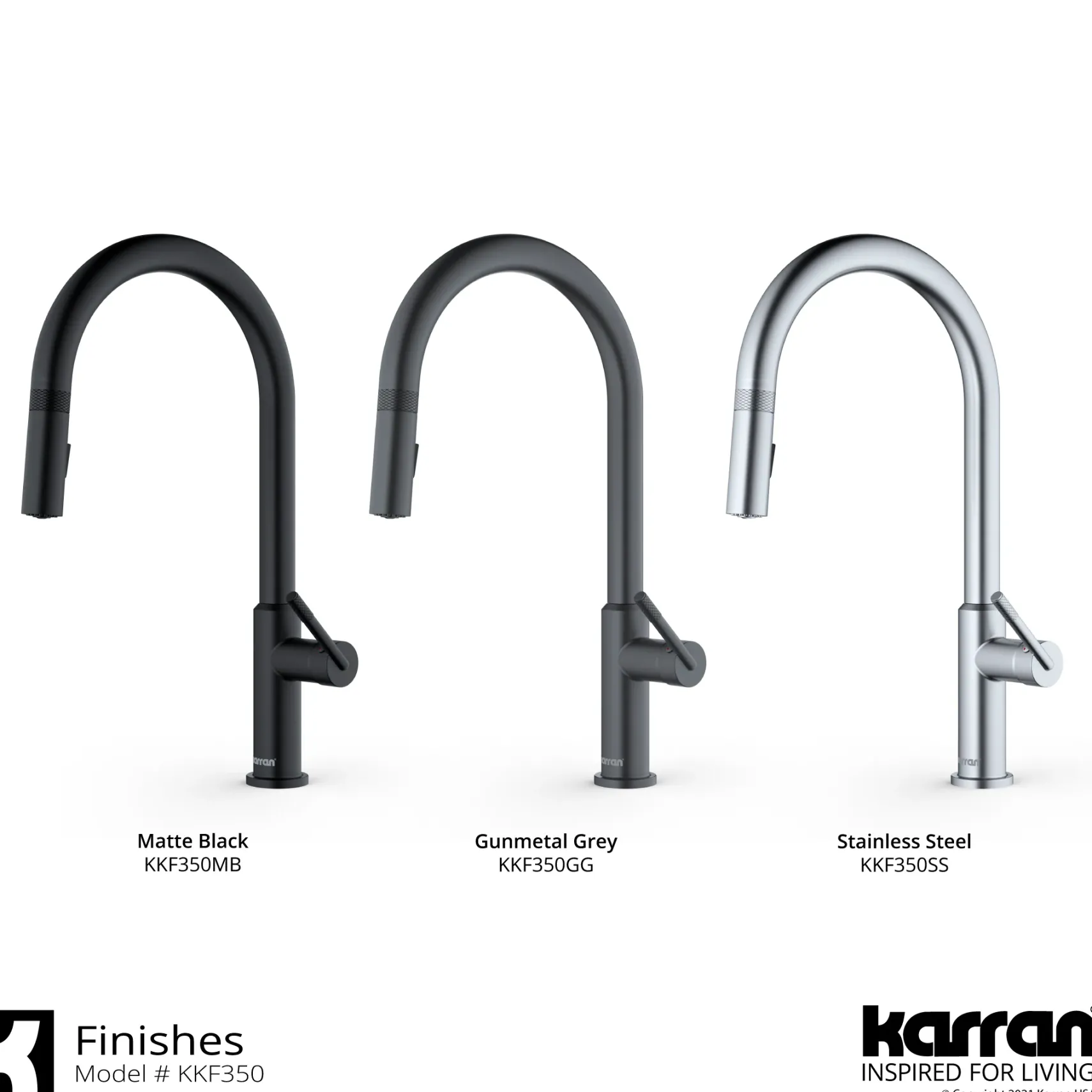 Karran Lagrange 1.8 GPM Single Lever Handle Lead-free Brass ADA Kitchen Faucet, Pull-Down Kitchen, Gunmetal Grey, KKF350GG