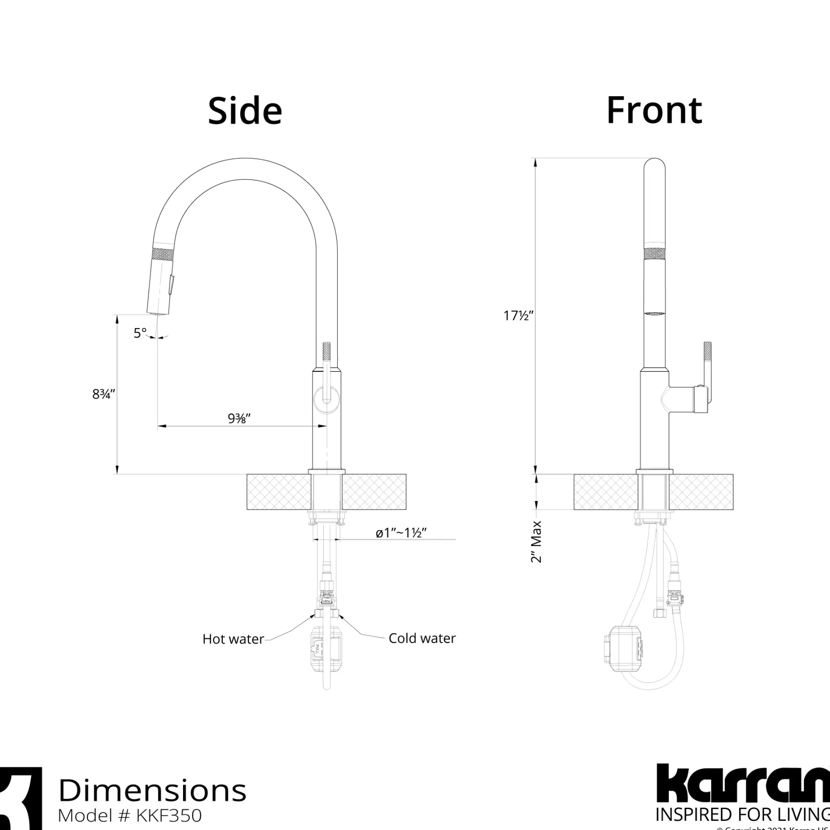 Karran Lagrange 1.8 GPM Single Lever Handle Lead-free Brass ADA Kitchen Faucet, Pull-Down Kitchen, Stainless Steel, KKF350SS