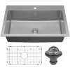 Karran Lansen 33" Drop In Stainless Steel Kitchen Sink, 18 Gauge, TMSB3311-PK1