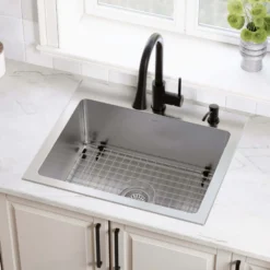 Karran Lansen 25" Drop In Stainless Steel Kitchen Sink, 18 Gauge, TMSB2511-PK1