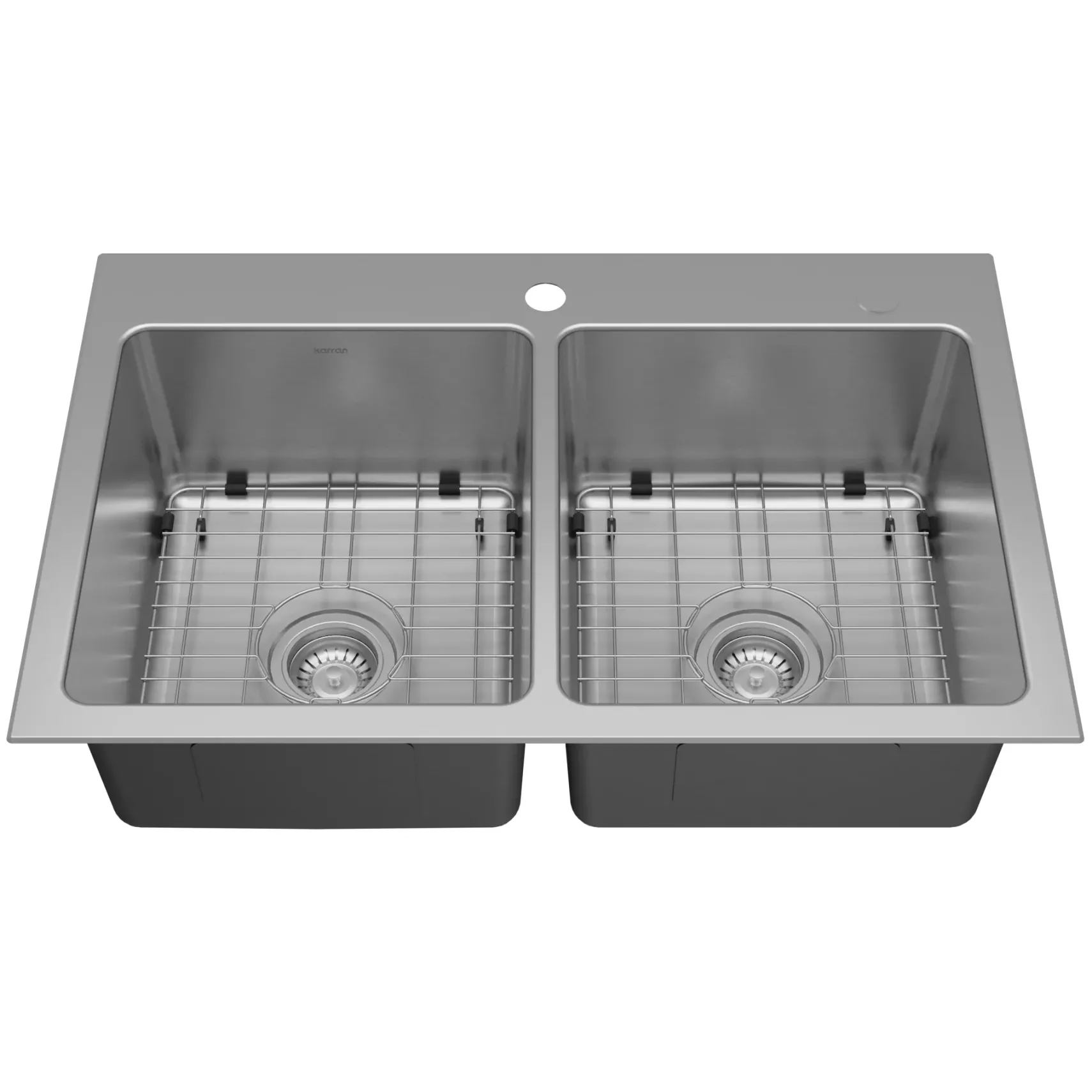 Karran Lansen 33" Drop In Stainless Steel Kitchen Sink, 50/50 Double Bowl, TMDB3311-PK1