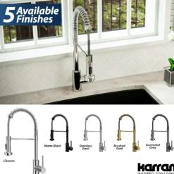 Karran Loxton 1.8 GPM Single Lever Handle Lead-free Brass ADA Touchless Kitchen Faucet, Pull-Down, Chrome, KKF228C