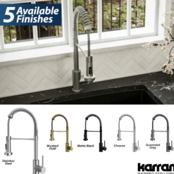 Karran Loxton 1.8 GPM Single Lever Handle Lead-free Brass ADA Touchless Kitchen Faucet, Pull-Down, Stainless Steel, KKF228SS