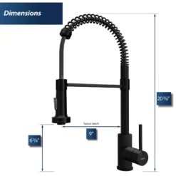 Karran Loxton 1.8 GPM Single Lever Handle Lead-free Brass ADA Touchless Kitchen Faucet, Pull-Down, Matte Black, KKF228MB