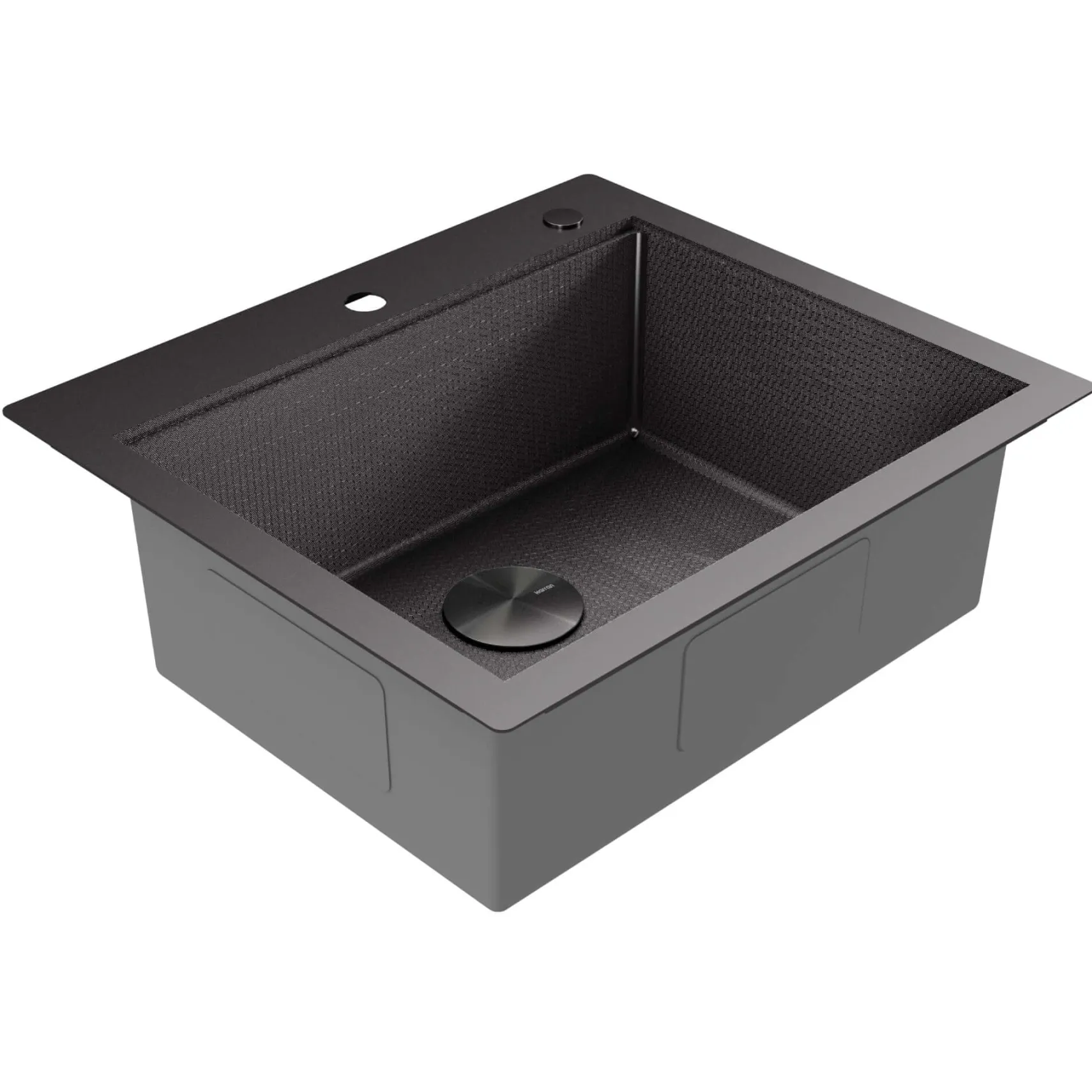 Karran Matrix 25" Drop In/Topmount Stainless Steel Workstation Kitchen Sink with Accessories, Gunmetal Grey, 16 Gauge, HST2522SBGG