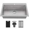 Karran Matrix 33" Drop In/Topmount Stainless Steel Workstation Kitchen Sink with Accessories, 16 Gauge, HST3322SBSS