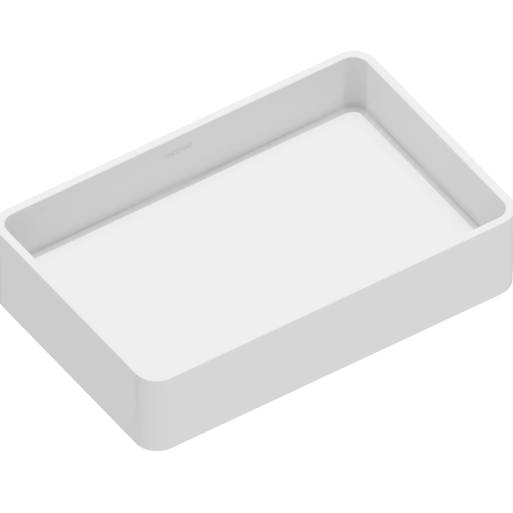 Karran Quattro 13.75" x 21.25" Rectangular Vessel Acrylic Solid Surface ADA Bathroom Sink, White, QM177WH