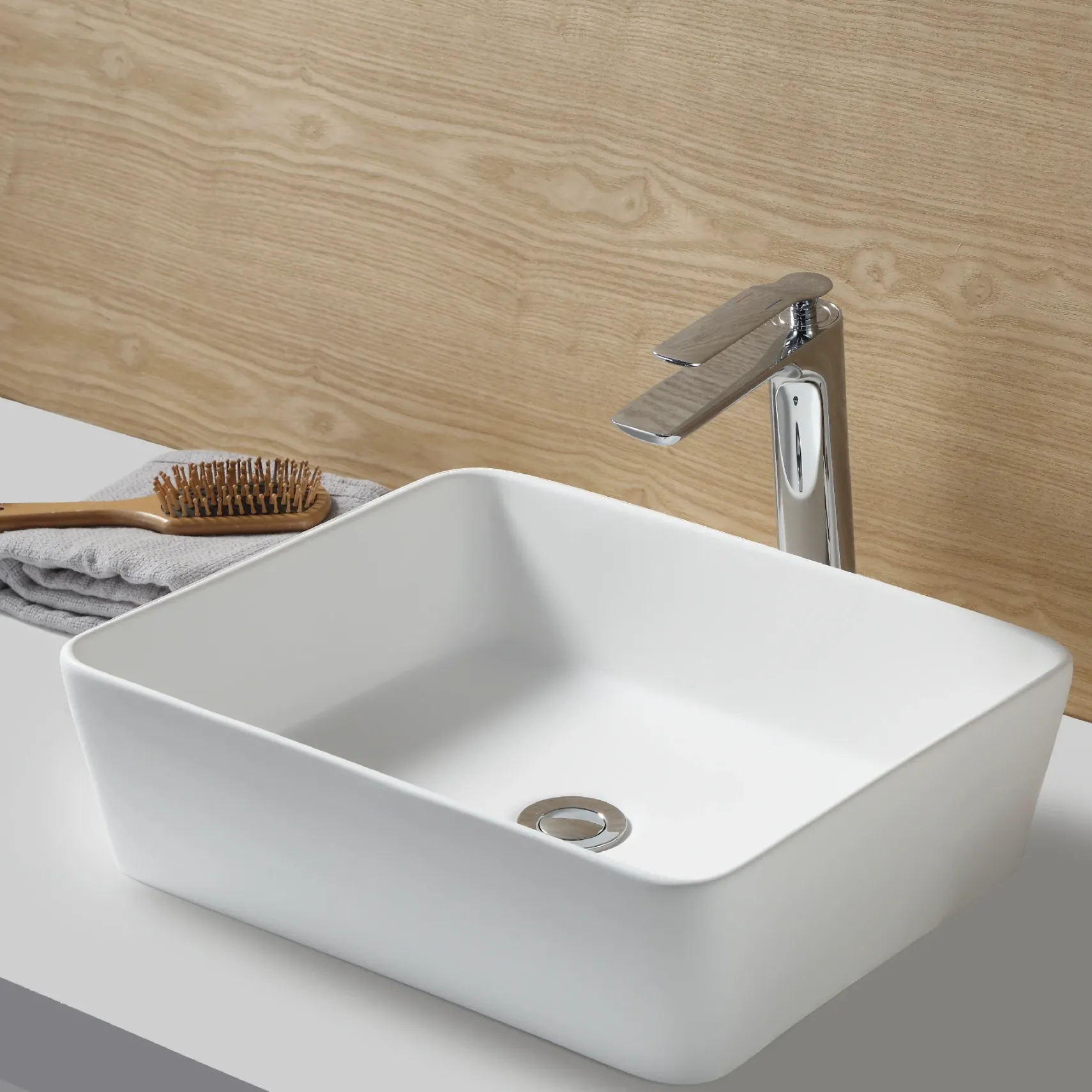 Karran Quattro 18" x 14.5" Rectangular Vessel Acrylic Solid Surface ADA Bathroom Sink, White, QM172WH