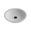 Karran Quattro 19.25" x 19.25" Round Vessel Acrylic Solid Surface ADA Bathroom Sink, White, QM162WH