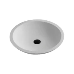 Karran Quattro 19.25" x 19.25" Round Vessel Acrylic Solid Surface ADA Bathroom Sink, White, QM162WH