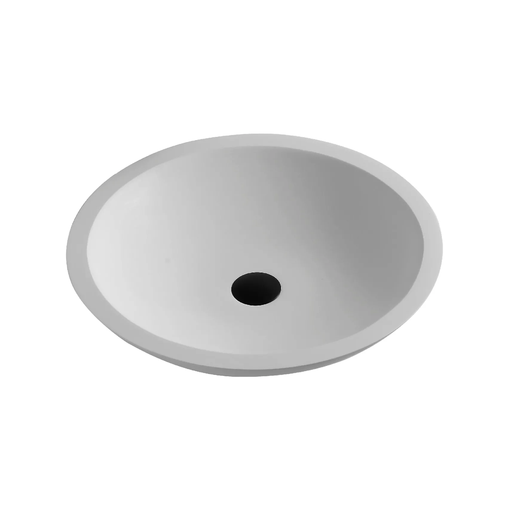 Karran Quattro 19.25" x 19.25" Round Vessel Acrylic Solid Surface ADA Bathroom Sink, White, QM162WH