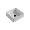 Karran Quattro 14.5" x 14.5" Square Vessel Acrylic Solid Surface ADA Bathroom Sink, White, QM174WH