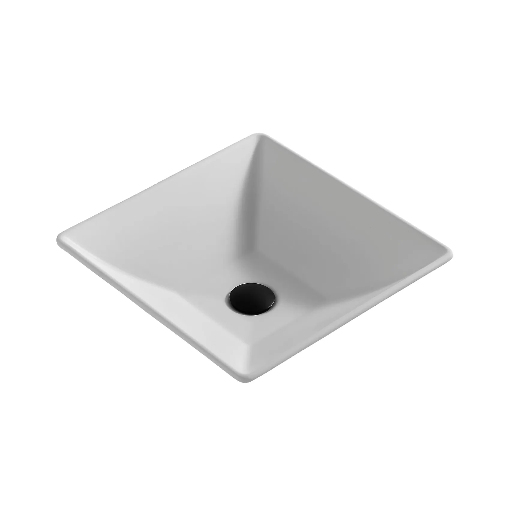 Karran Quattro 16" x 16" Square Vessel Acrylic Solid Surface ADA Bathroom Sink, White, QM178WH