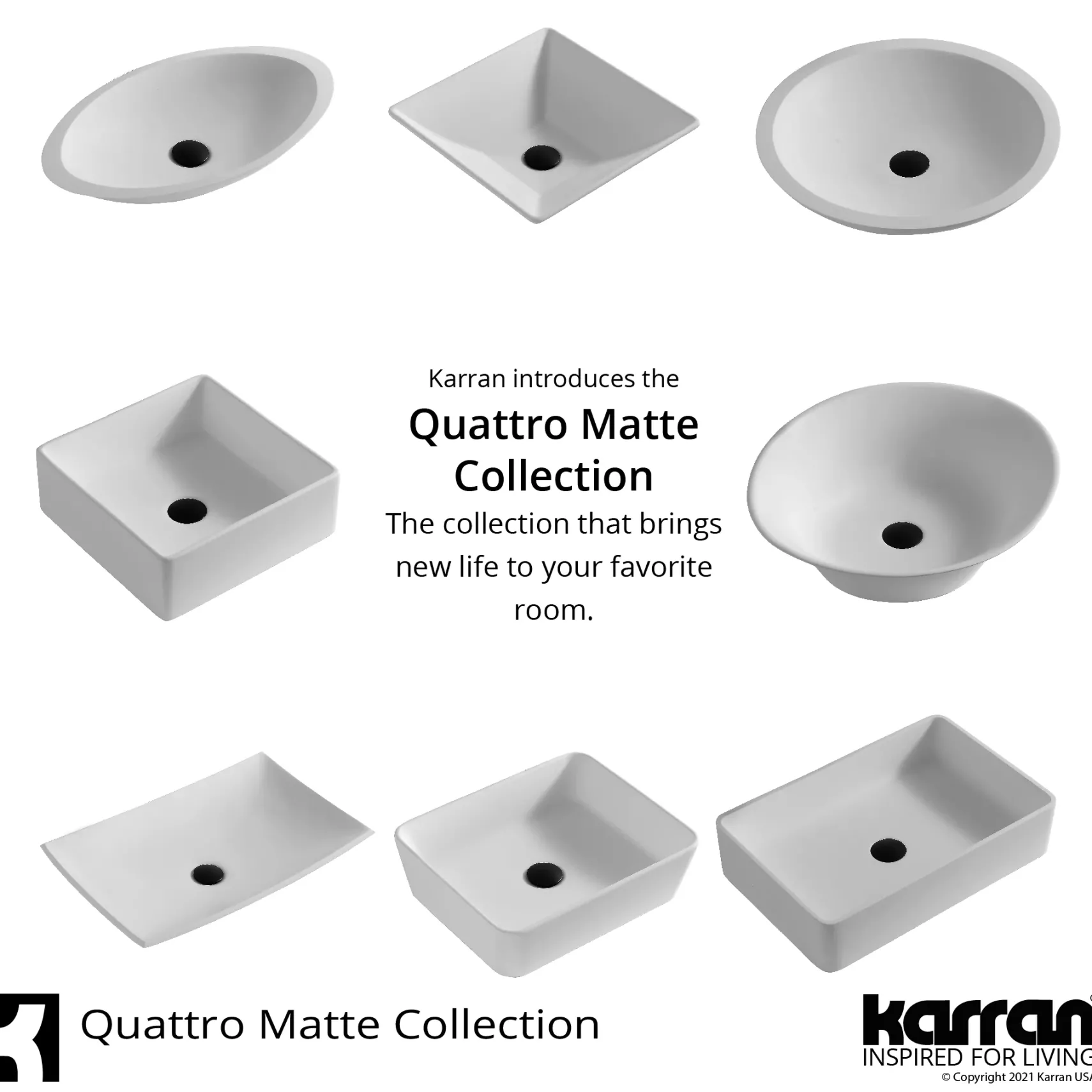 Karran Quattro 16" x 16" Square Vessel Acrylic Solid Surface ADA Bathroom Sink, White, QM178WH